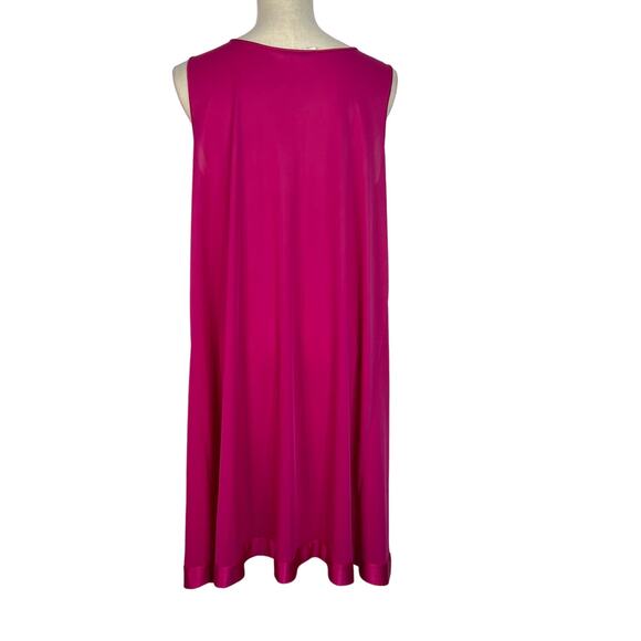 Vintage Vainly Fair Hot Pink V-Neck Sleeveless Nightgown Slip XL Made in the USA - Picture 2 of 12